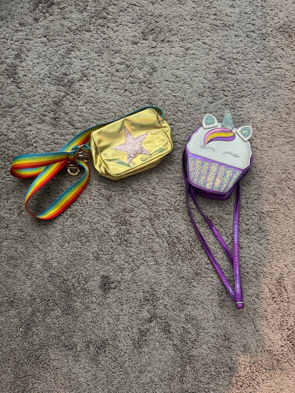 Target Kids Unicorn Cupcake & Gold Star Crossbody Set - Purple, Gold, Rainbow
